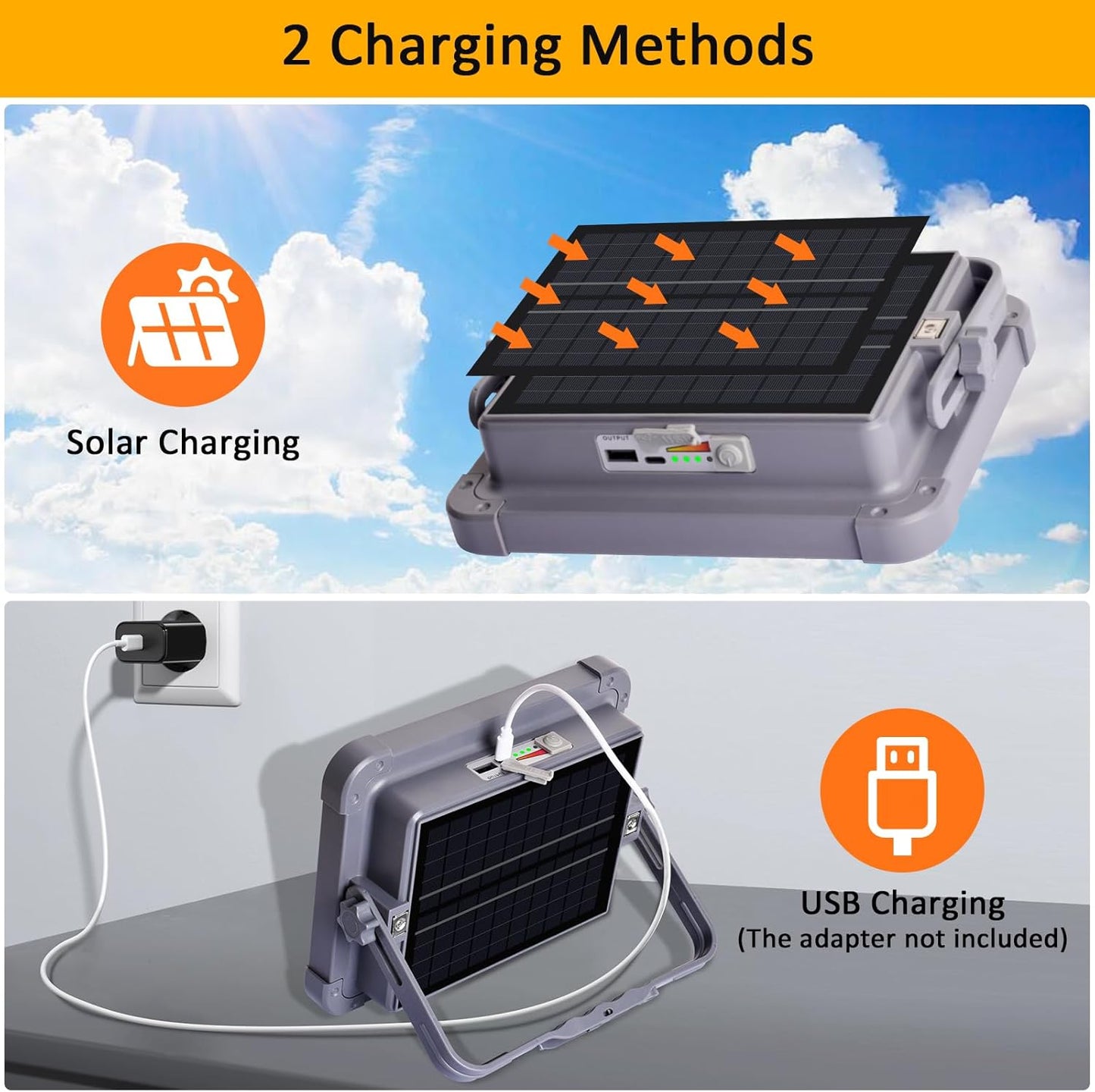 Lampe de travail solaire rechargeable portable مصباح عمل شمسي محمول قابل للشحن