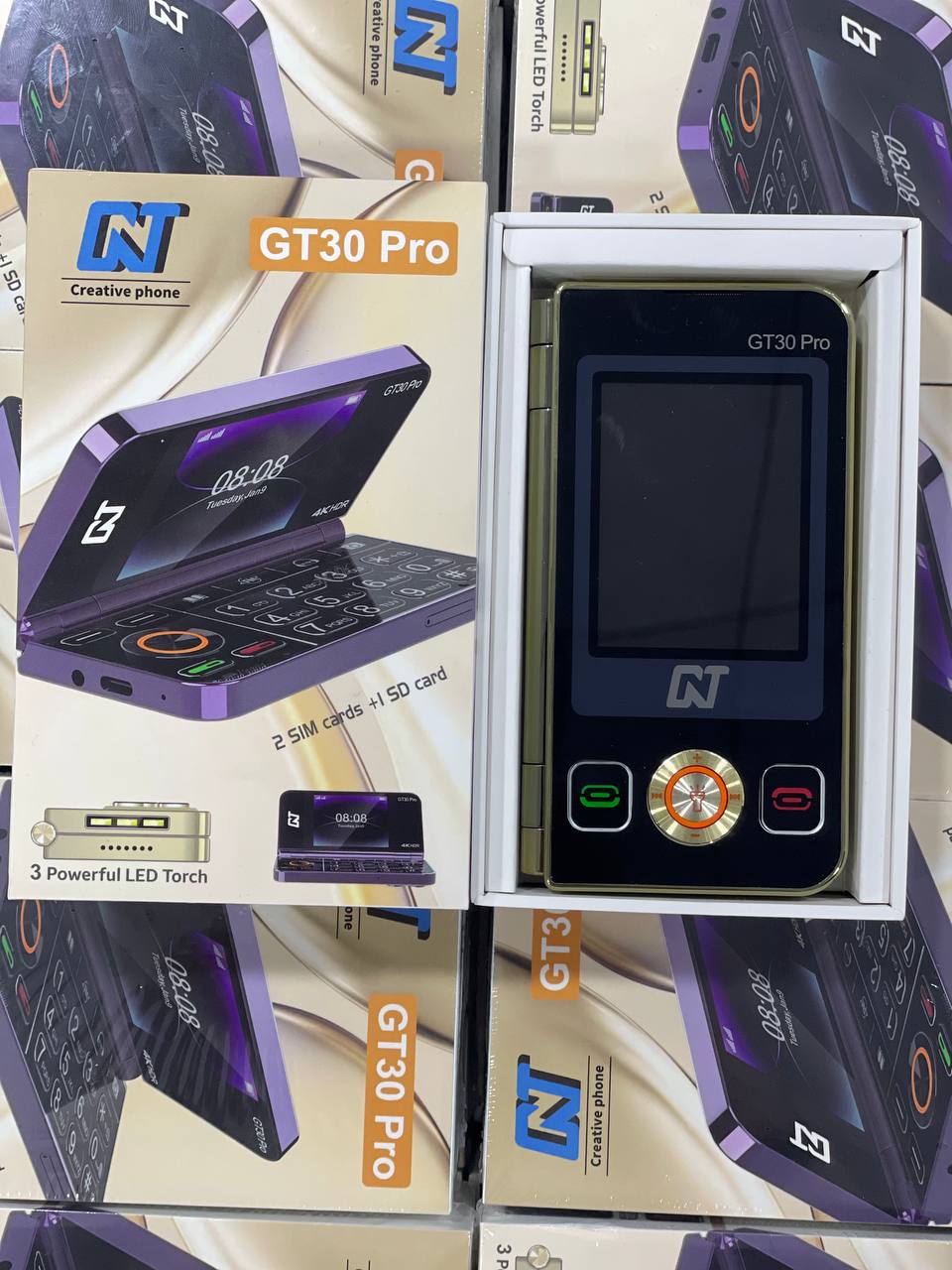 GT30 Pro 2SIM card SD Card Téléphone portable pliable GSM