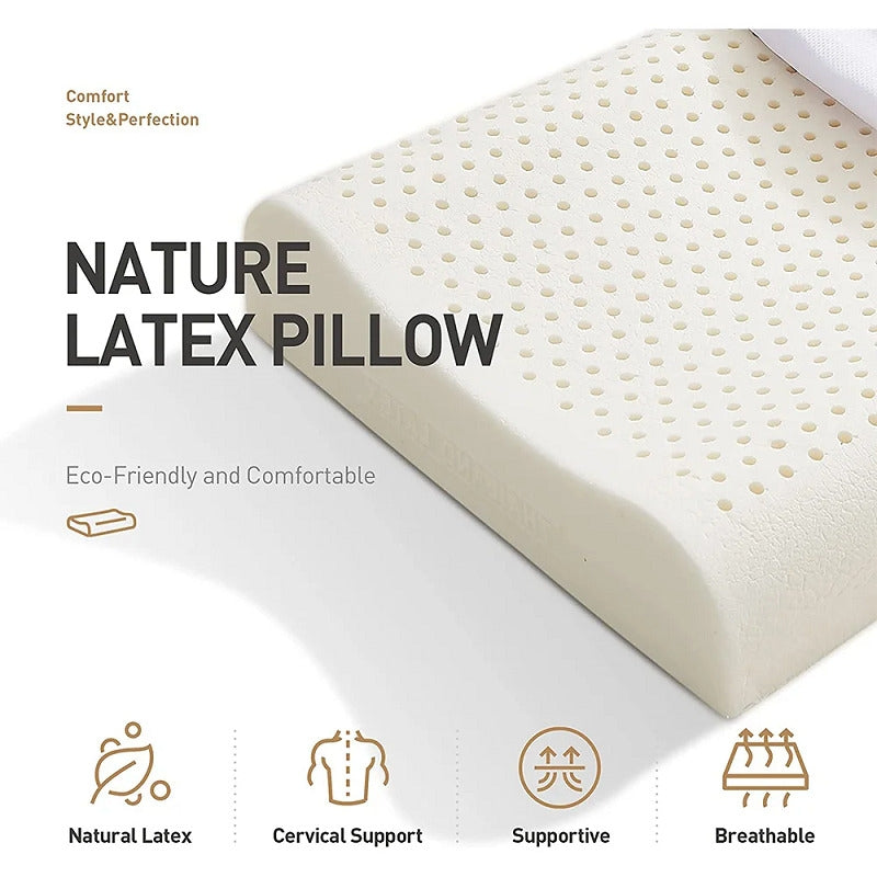Oreiller Cervical Ergonomique en Latex Naturel وسادة عنق مريحة من لاتكس الطبيعي