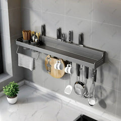 Étagère de rangement de cuisine murale en aluminium رف تخزين المطبخ المصنوع من الألومنيوم المثبت على الحائط