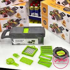 Coupe-légumes multifonction 14 en 1 avec bac collecteur قطاعة خضراوات متعددة الوظائف 14 في 1 مع صينية تجميع