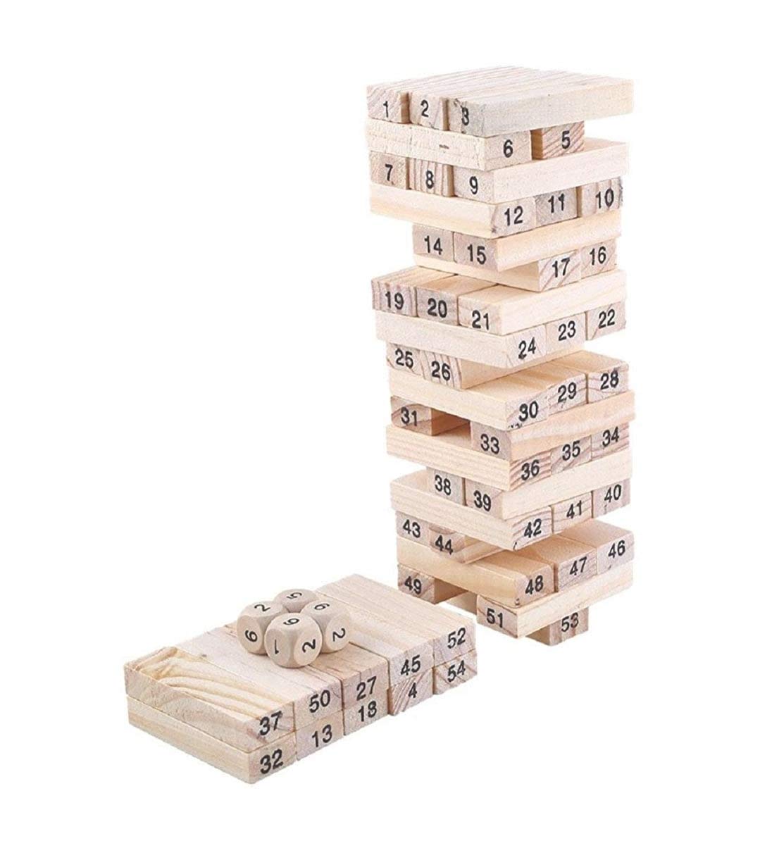 Wooden Building Blocks Puzzle لعبة تركيب مكعبات خشبية