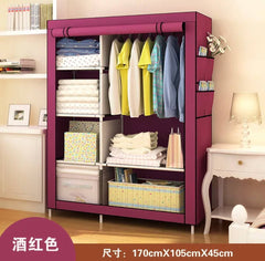خزانة تخزين من القماش الرمادي مع أرفف وسكة تعليق Storage wardrobe Armoire de rangement en tissu Gray avec étagères