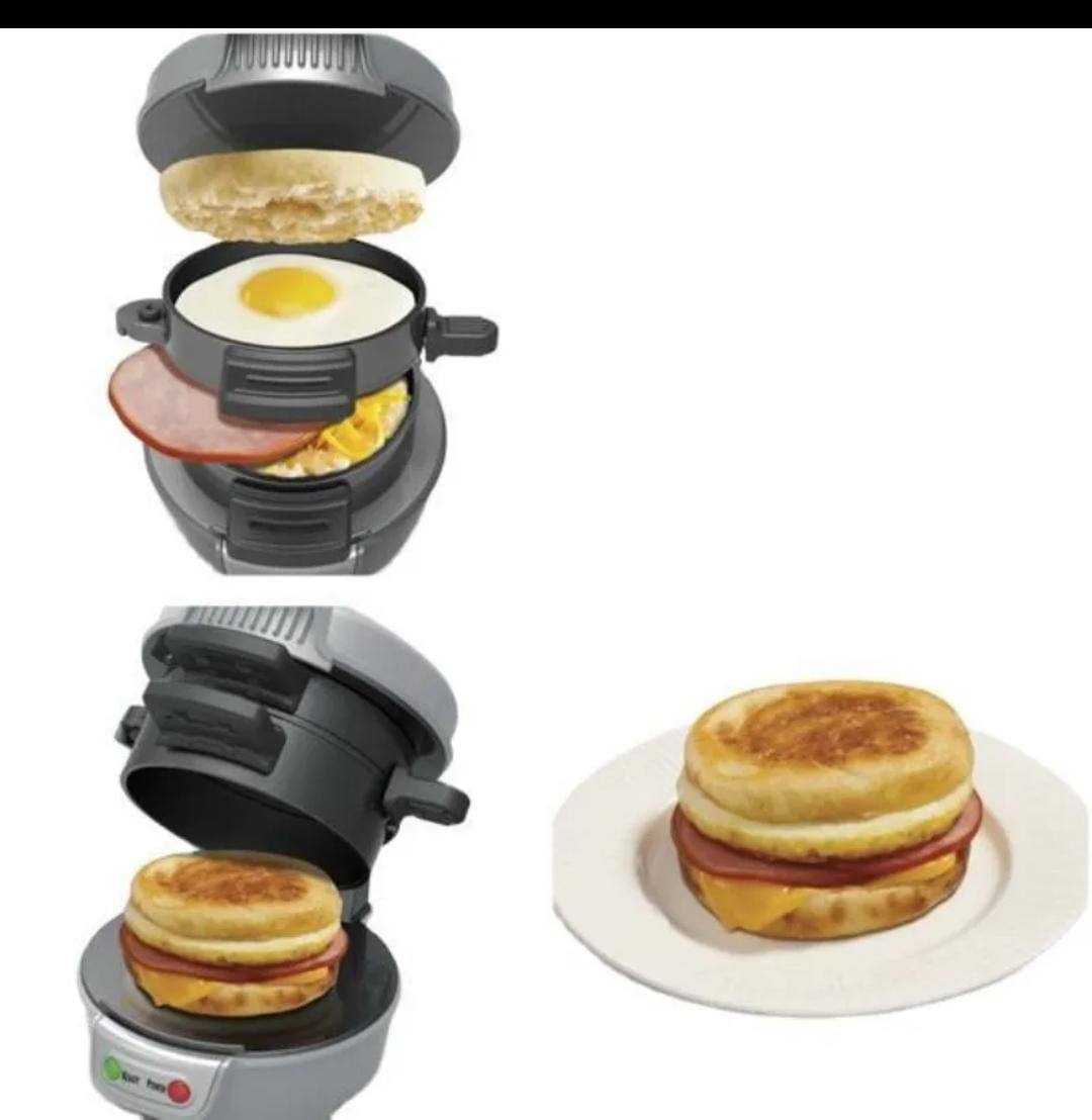 آلة إفطار منزلية، صانعة ساندويتش هامبورغ مع جهاز طهي البيض Machine à petit-déjeuner domestique Machine à sandwich à Hambourg