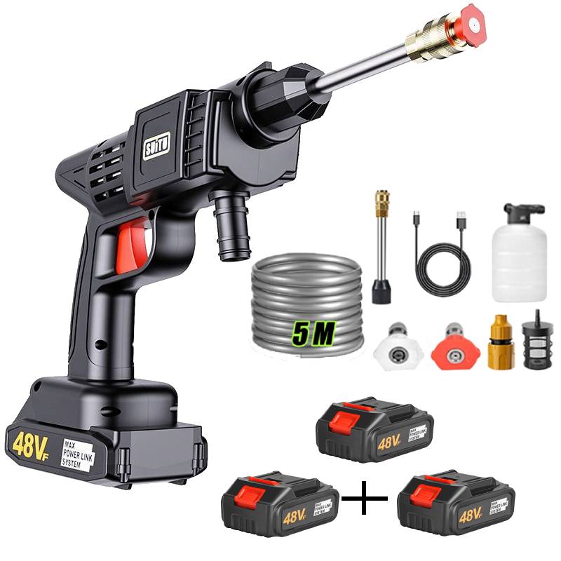 رشاش ماء ألماني للرش والسقي مع 3 بطاريات 48 فولط pistolet lavage Nettoyeur haute pression sans fil