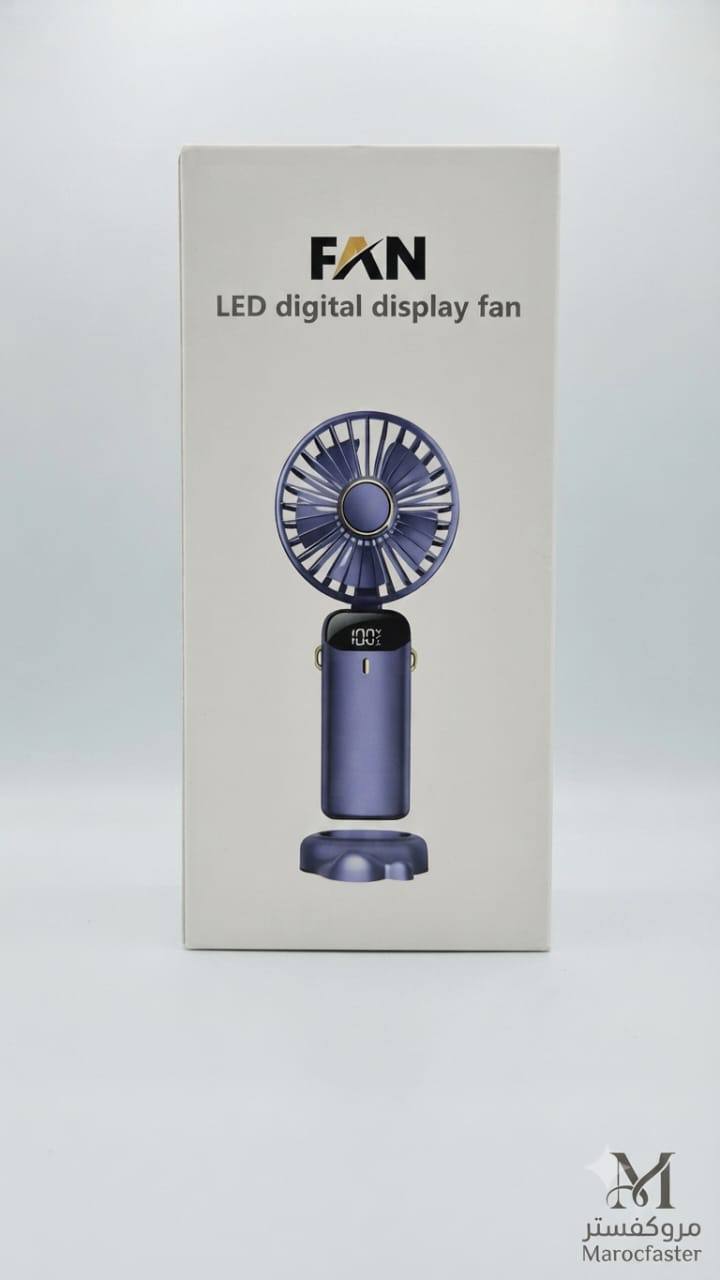 مروحة شاشة LED رقمية يدوية صغيرة Mini Ventilateur à affichage numérique