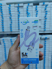 Fast charging cable USB Data 5A V-205
