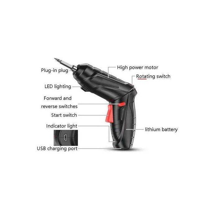 مفك براغي كهربائي لاسلكي، بطارية قابلة للشحن Tournevis électrique sans fil, batterie rechargeable, perceuse électrique multifonction