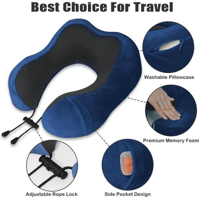 وسادة سفر من إسفنج الذاكرة، وسادة رقبة مريحة على شكل حرف U Oreiller de voyage ergonomique en mousse à mémoire