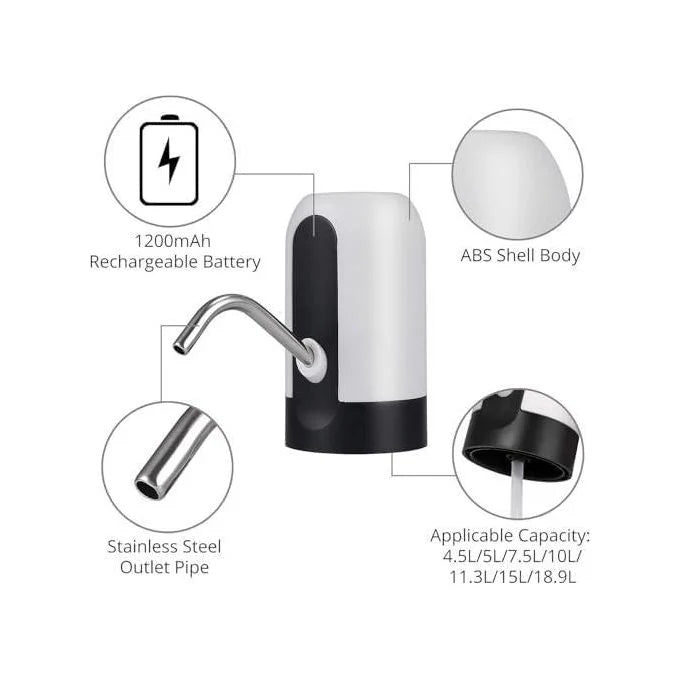 مضخة ماء كهربائية قابلة للشحن موزع أوتوماتيكي للزجاجات Pompe à eau électrique rechargeable