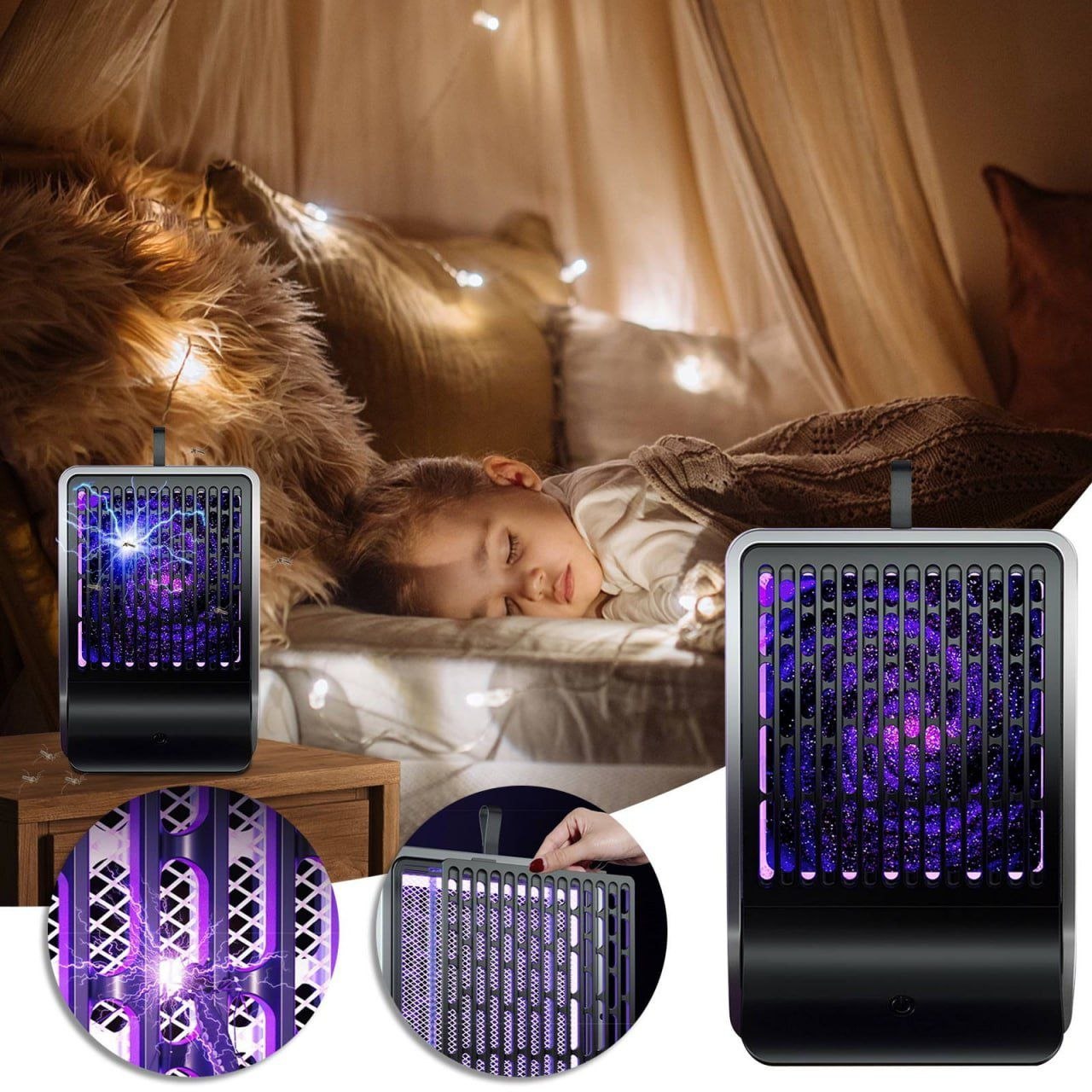 Lampe anti-moustiques électrique portable مصباح كهربائي محمول للناموس