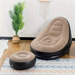 كرسي استرخاء قابل للنفخ مع وسادة للقدم Chaise Longue Gonflable avec Coussin de Pied