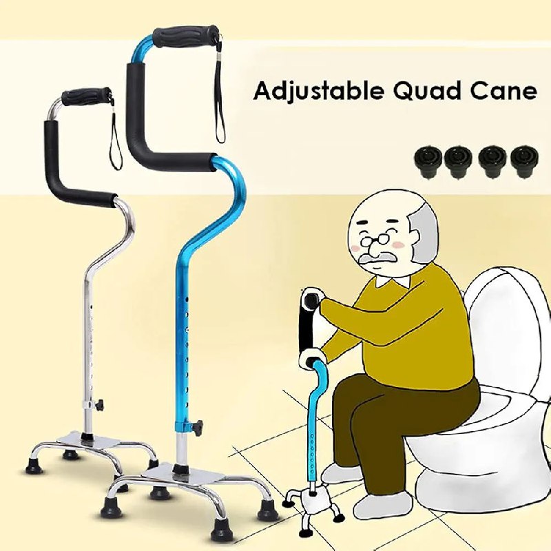عصا رباعية الأرجل، وهي أداة مساعدة للمشي canne quadripode, un dispositif d'aide à la marche