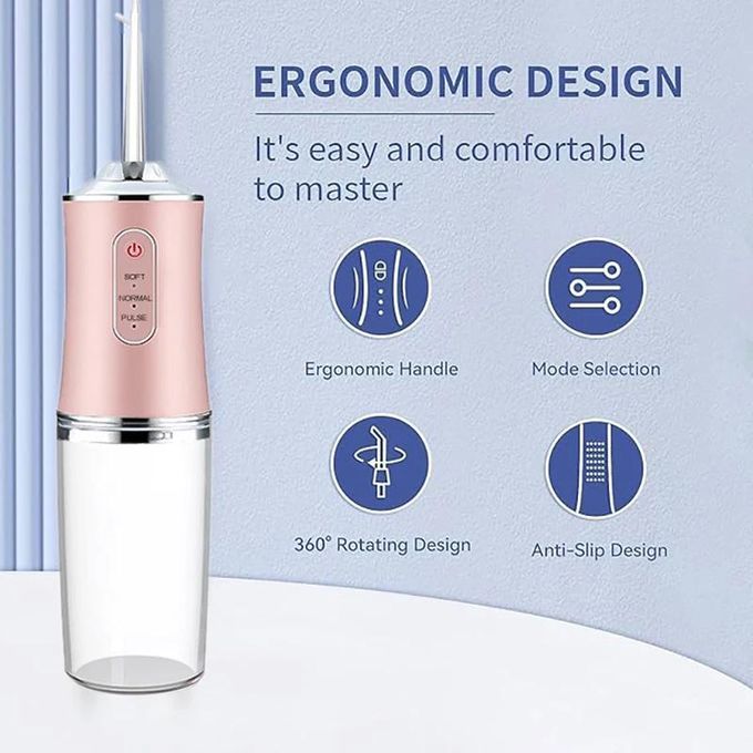 جهاز تنظيف الأسنان بالماء الكهربائي اللاسلكي القابل لإعادة الشحن Hydropulseur Dentaire Électrique Sans Fil Rechargeable USB