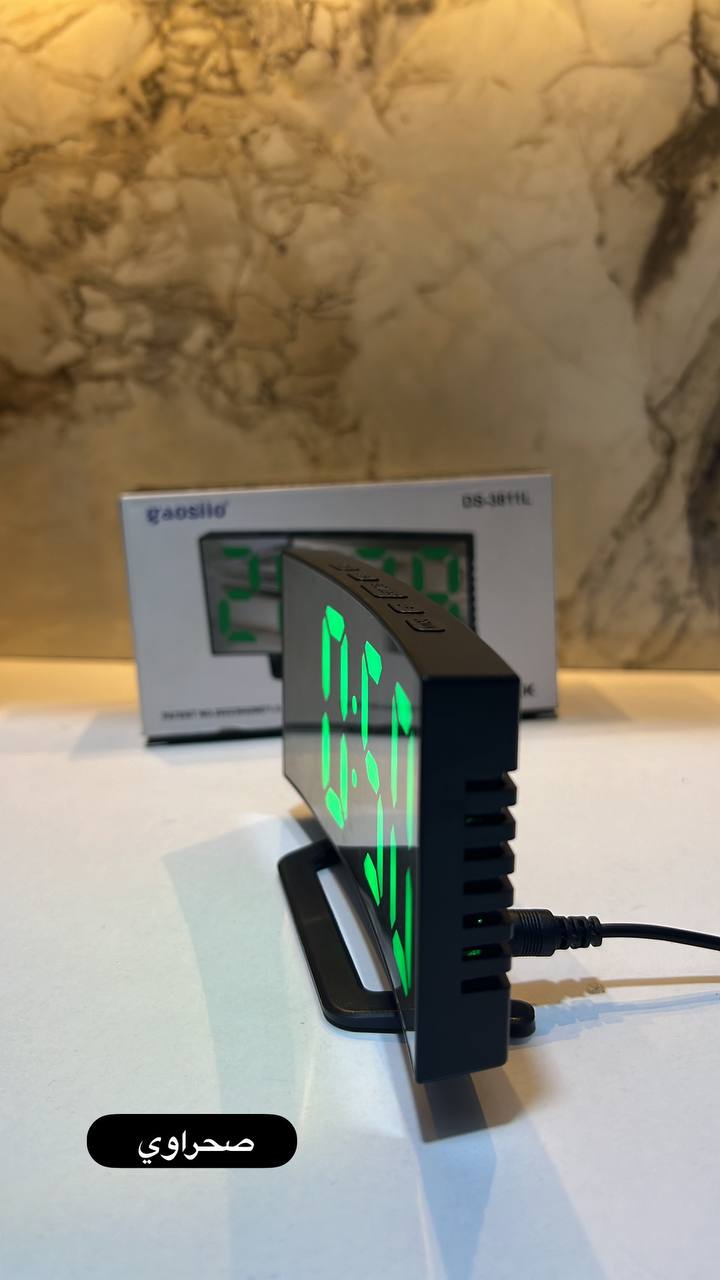 ساعة منبه إلكترونية رقمية ذكية مع كابل USB