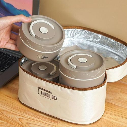 Lunch Box Ensemble de Boîtes à Lunch Isothermes en Acier Inoxydable avec Sac