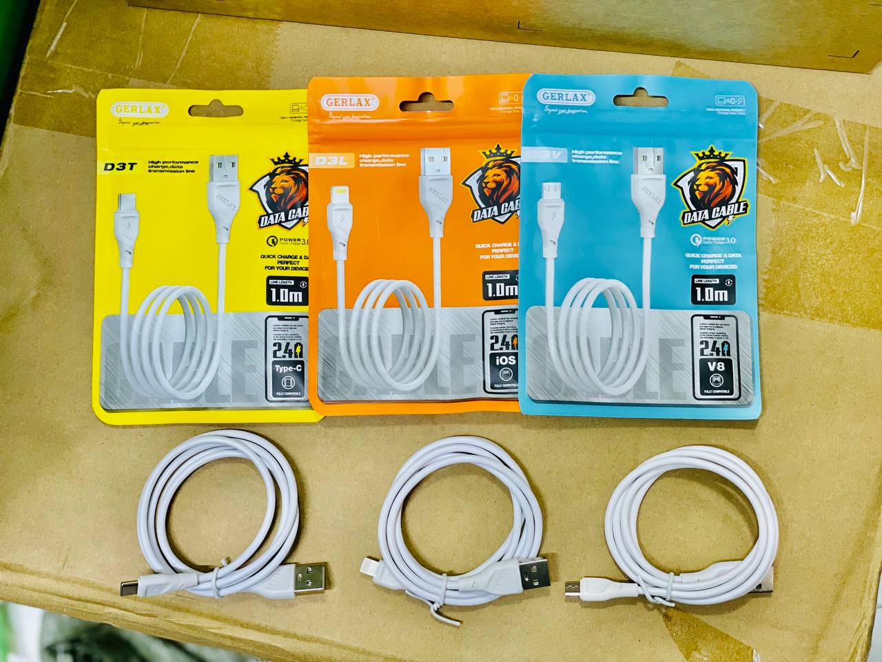 Data cable GERLAX 1m 2.4A V8