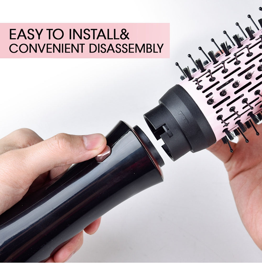 مجفف شعر كهربائي 7في1 بفرشاة هواء ساخن ،مشط وفرشاة تجعيد تصفيف الشعر الاحترافي