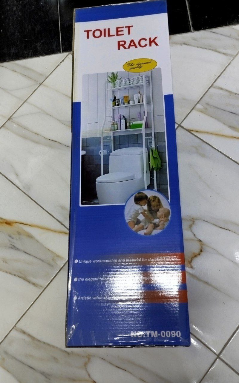 Toilet Rack TM-0090 رف تخزين ثلاثي الطبقات فوق المرحاض Etagère de rangement Étagère de salle de bain, meuble mural de rangement pour les toilettes