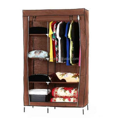 Armoire à vêtements portable amovible avec tissu non tissé et tige de suspension