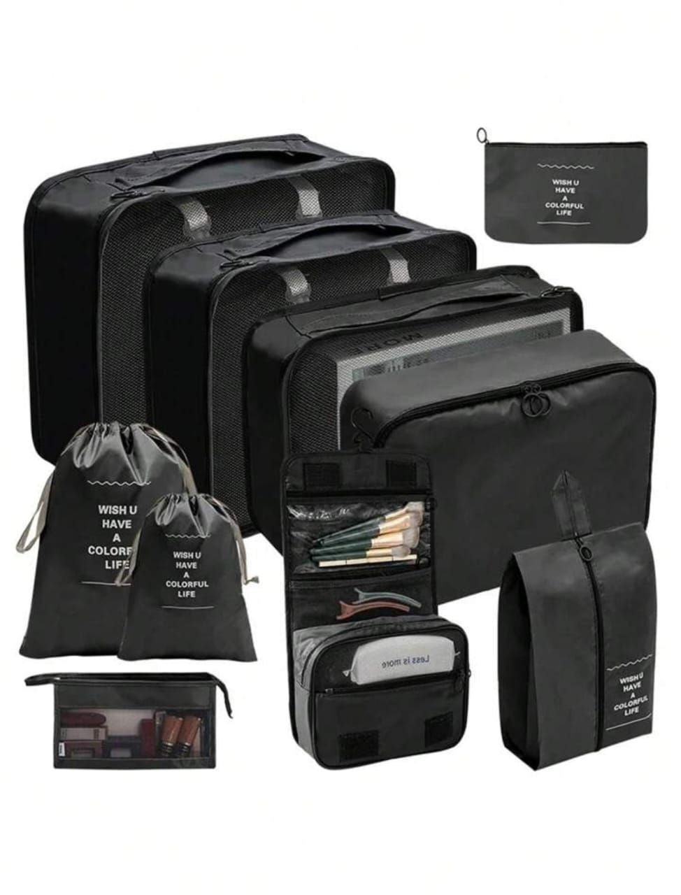 مجموعة مكعبات التعبئة مكونة من 9حقائب سفر قابلة للطي Valises pliables