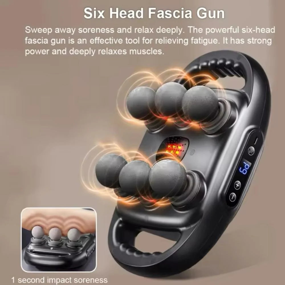 جهاز تدليك العضلات سداسي الرؤوس عالي التردد Appareil de massage musculaire haute fréquence à six têtes