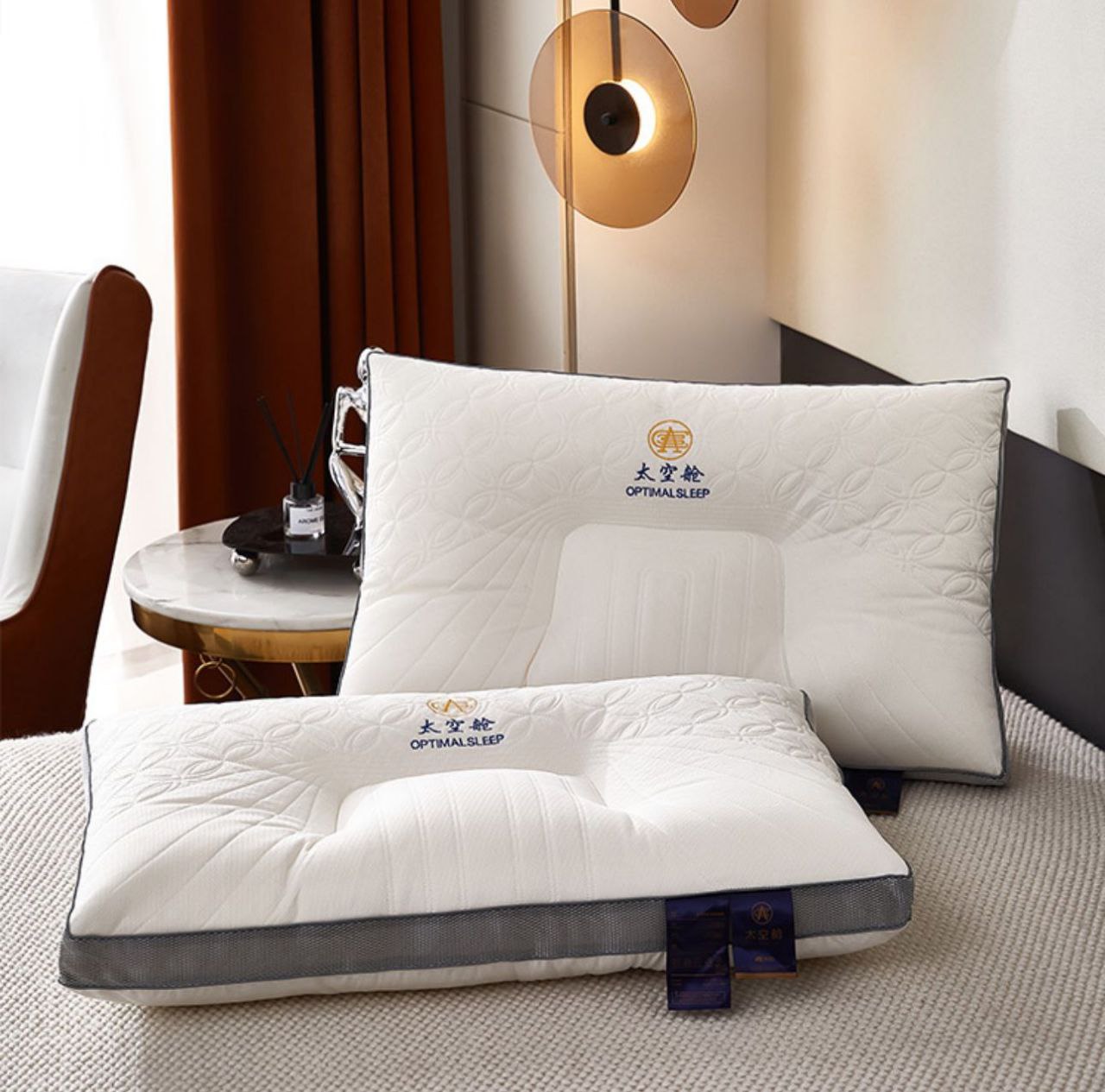 وسادة العمود الفقري العنقي Oreiller cervical en caoutchouc naturel, anti-acariens