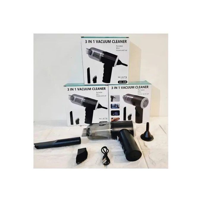 3in1 Vacuum cleaner Aspirateur à Main Sans Fil مكنسة كهربائية محمولة لاسلكية للسيارة والمنزل والكمبيوتر، قابلة لإعادة الشحن