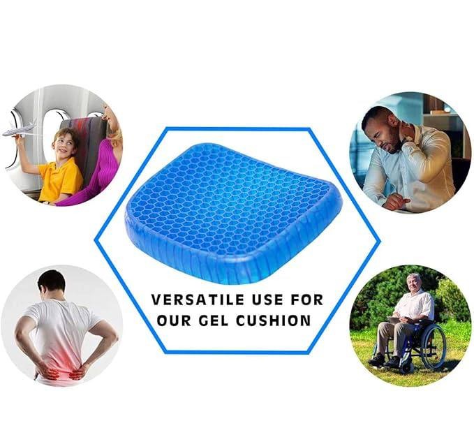 Coussin orthopédique de gel nid d'abeille respirable et confortable وسادة مقعد جل لتقويم العظام مسامية ومريحة