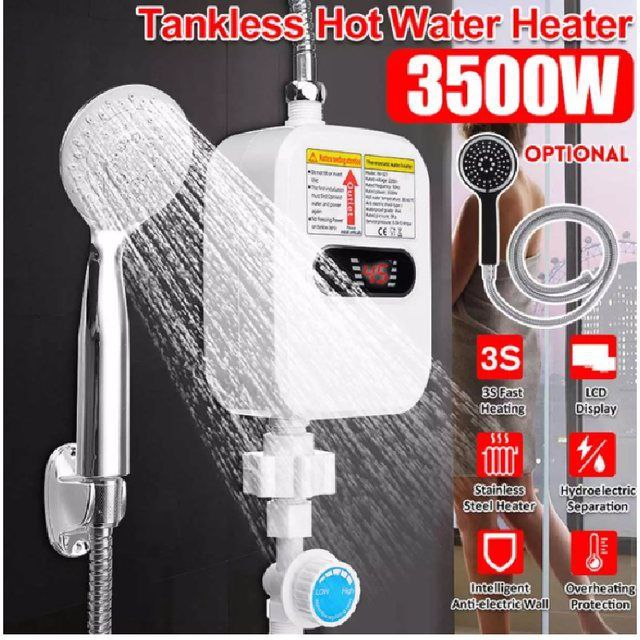 Chauffe-eau électrique instantané de 3500W avec une tête de doucheWater heater