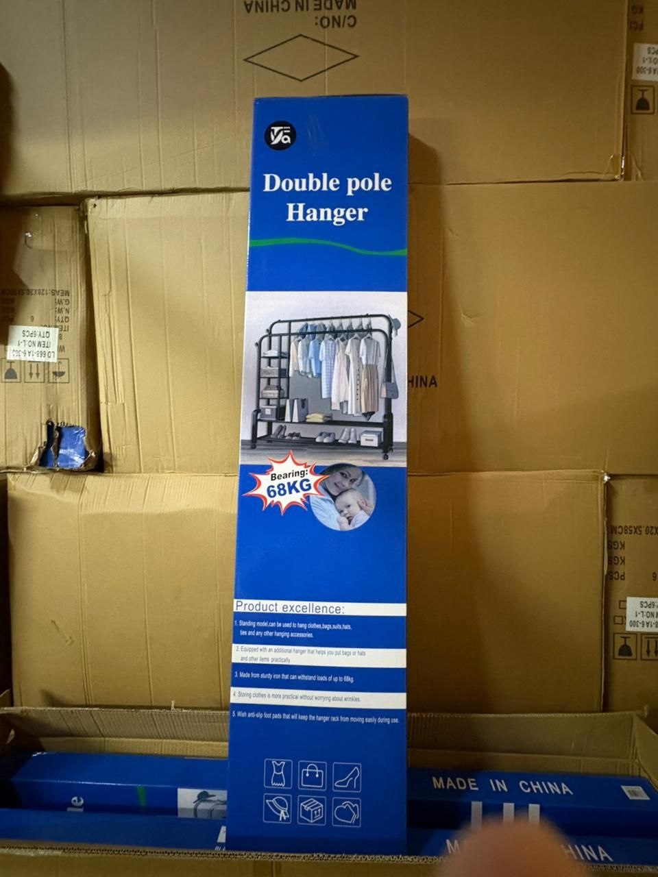 Porte-manteau autoportant robuste avec étagère pour vêtements et étagère à chaussures منظم الملابس حامل معاطف قائم ثقيل الشدة مع رف لتعليق الملابس وأرفف للأحذية