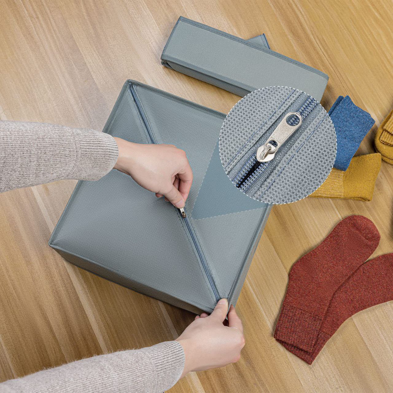 pack de 4 Boîtes de rangement pour sous-vêtement, pliable