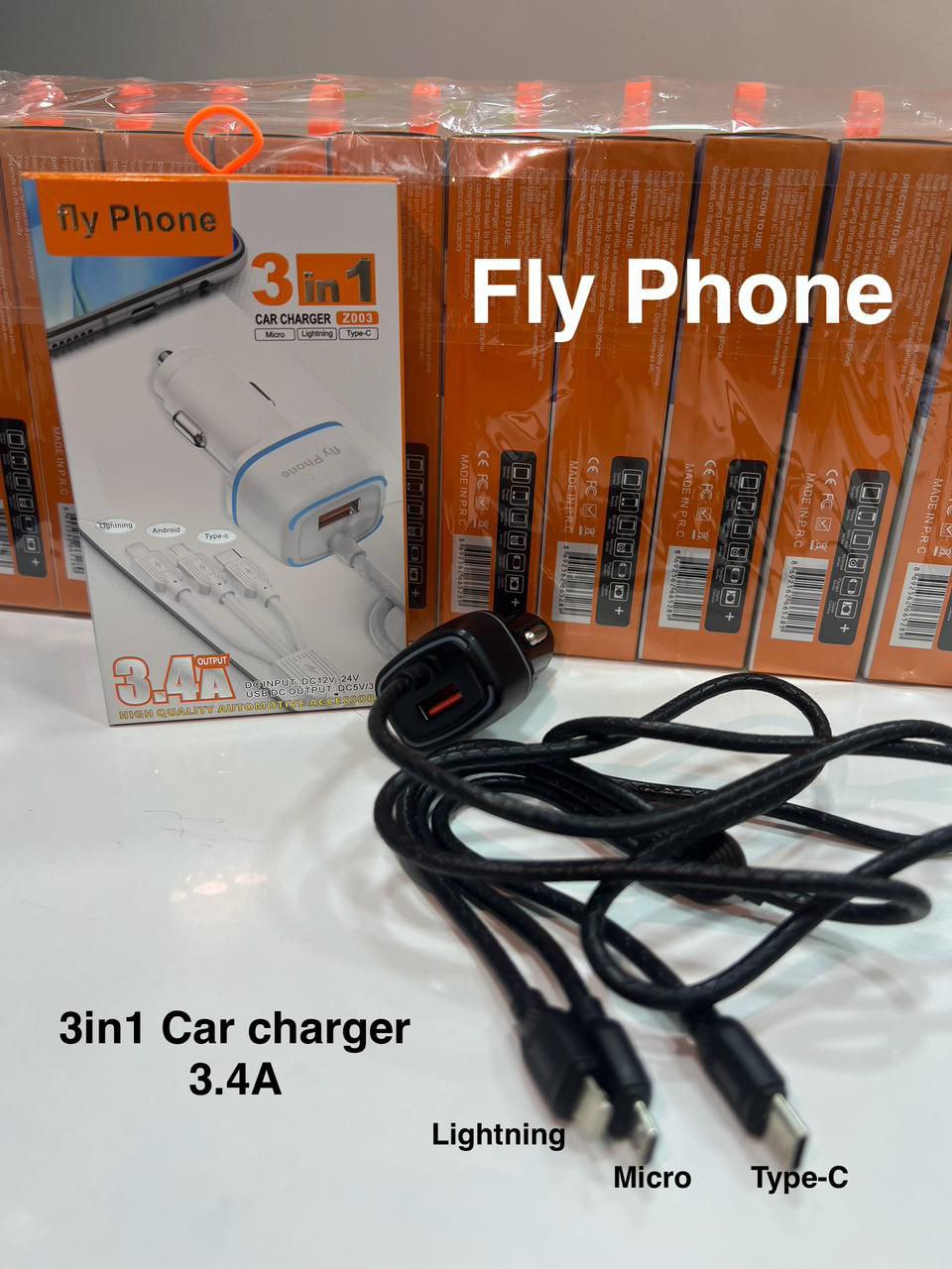 ✨️Chargeur allume cigare voiture avec cabLe de charge 3IN1 3.4A avec Ports USB