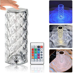 مصباح زجاجي شفاف بتصميم كريستال USB CHARGING Touch Lamp