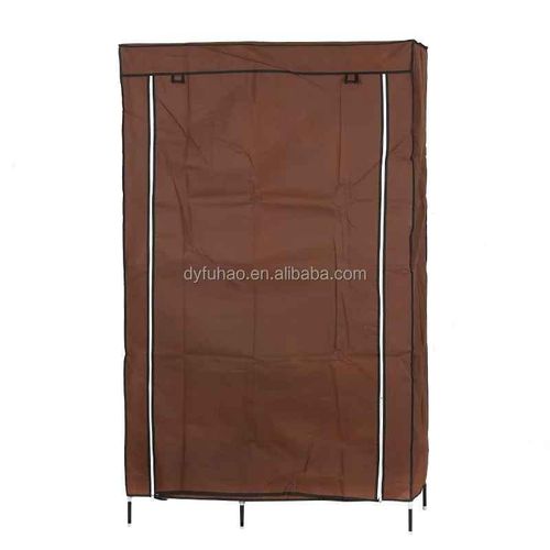 Armoire à vêtements portable amovible avec tissu non tissé et tige de suspension