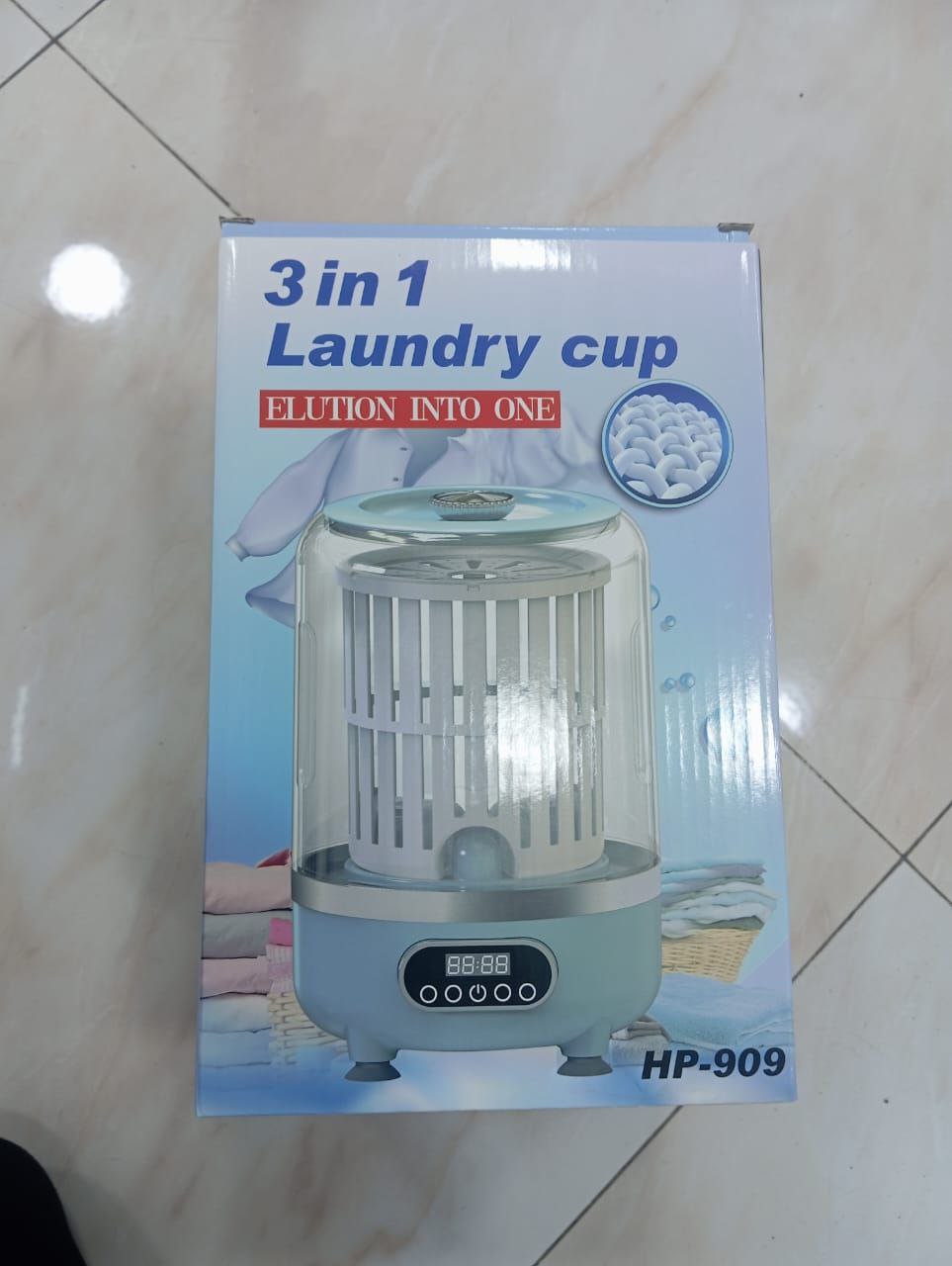 HP-909 غسالة صغيرة لاسلكية سعة 3 لتر مع سلة دوارة، 3 أوضاع Machine à laver portable 3 en 1