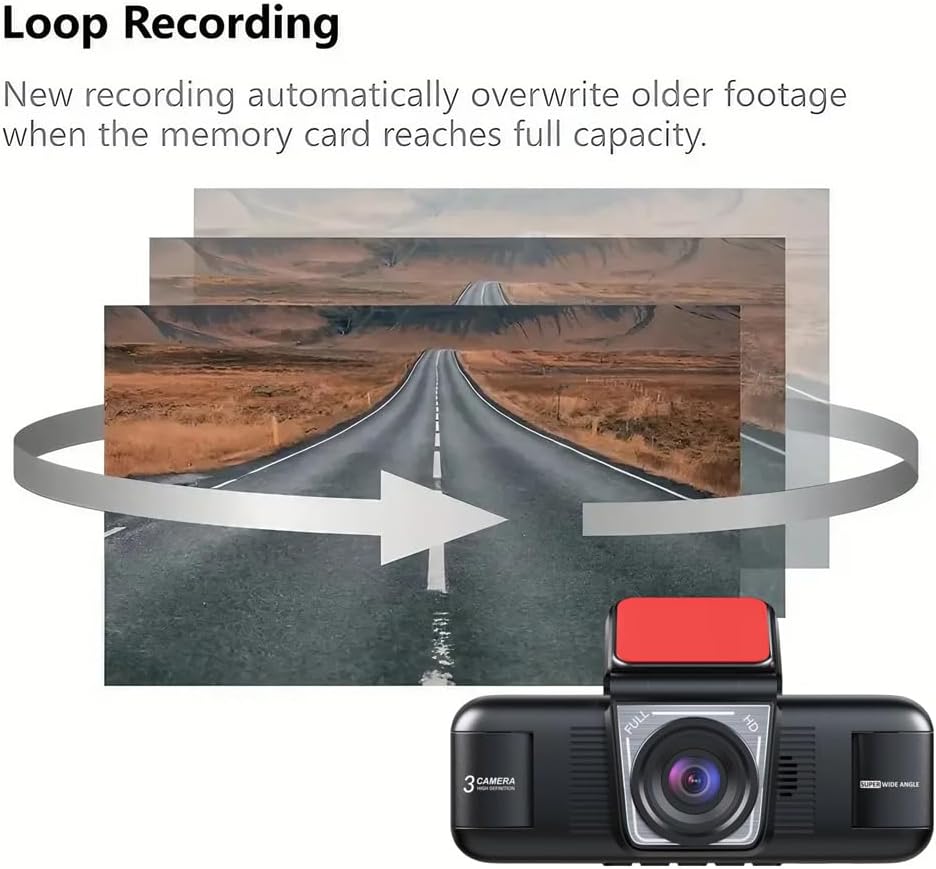 أربع كاميرات أمامية للسيارة، حماية بانورامية بزاوية 360 درجة 4 caméras de tableau de bord pour voiture, protection panoramique à 360 degrés