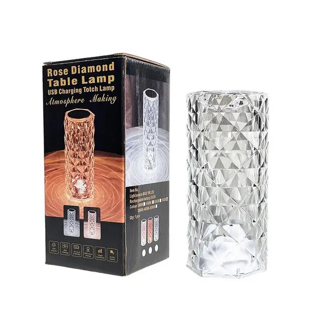 Lampe Tactile en crystal à multiples lumiéres colorées