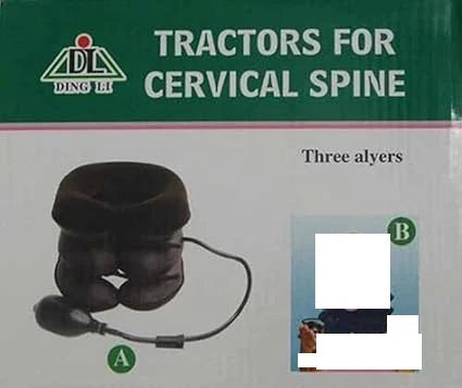 Coussin gonflable pneumatique à 3 niveaux pour tracteurs, support et massage pour la nuque et la colonne cervicale Tractors for cervical spine وسادة هوائية للجرارات قابلة للنفخ لدعم مسند الرقبة للعمود الفقري العنقي ووسادة تدليك