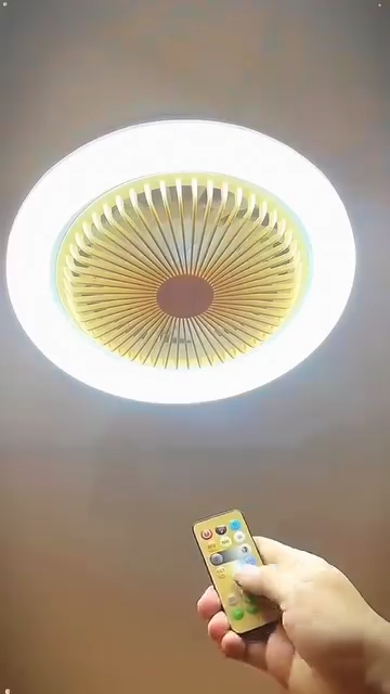 Ventilateur de plafond LED rotatif avec lampe LED مروحة سقف دوارة مزودة بإضاءة LED
