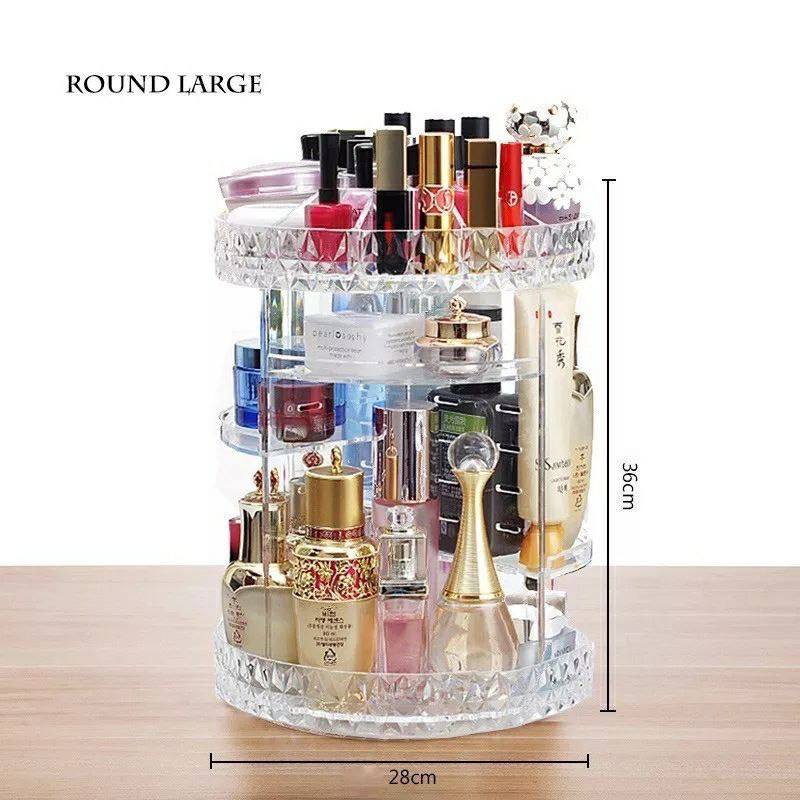 منظم المكياج القابل للدوران 360 درجة الحجم الكبير Rotating Makeup Organizer Box