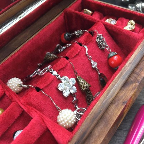Boîte à mirroir cadeau en bois de thuya pour rangement des boucles à oreille