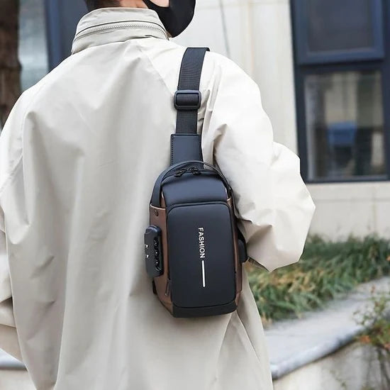 Sac à bandoulière USB antivol multifonction pour hommes حقيبة كتف متعددة الوظائف مضادة للسرقة مزودة بمنفذ USB للرجال