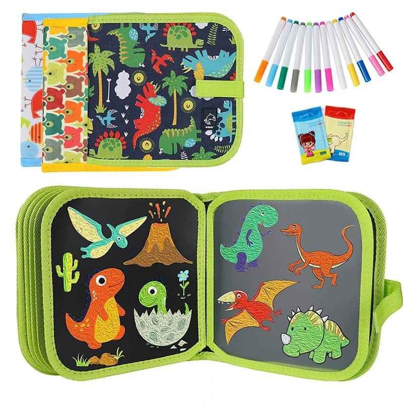 Bloc-Notes Portable Réutilisable pour Enfants avec Stylos