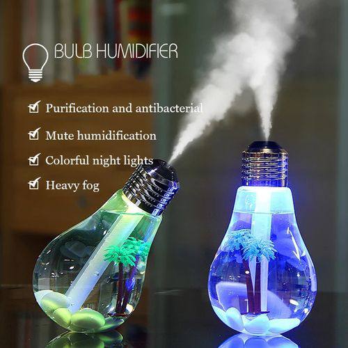 فواحة مرطبة للهواء LED مع كابل USB سعة 400ml Bulb Humidifier