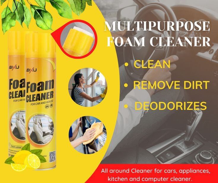 Home and Car Cleaning foam spray بخاخ رغوة لتنظيف المنزل والسيارة Spray mousse nettoyant pour la maison et la voiture