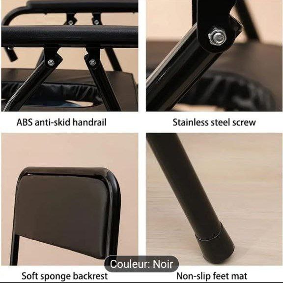 Chaise de toilette pliante pour hôpital, salle de bain كرسي مرحاض قابل للطي لحمامات المستشفيات لكبار السن