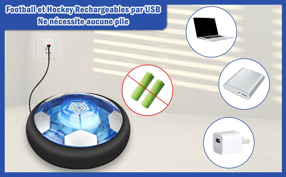 كرات هوكي هوكي لكرة القدم Ballons de hockey flottants flottants Jouet rechargeable 3 en 1