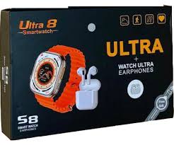 Smart Watch Pack Ultra 8 Montre Intelligente et Écouteurs Sans Fil Bluetooth
