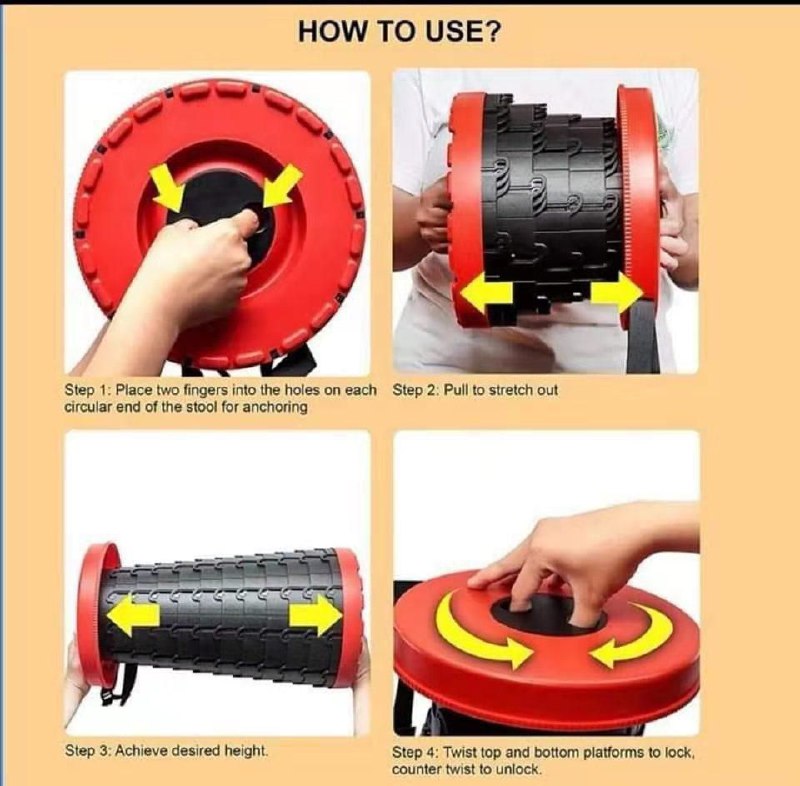 Tabouret pliant portable et télescopique كرسي قابل للطي محمول وتلسكوبي